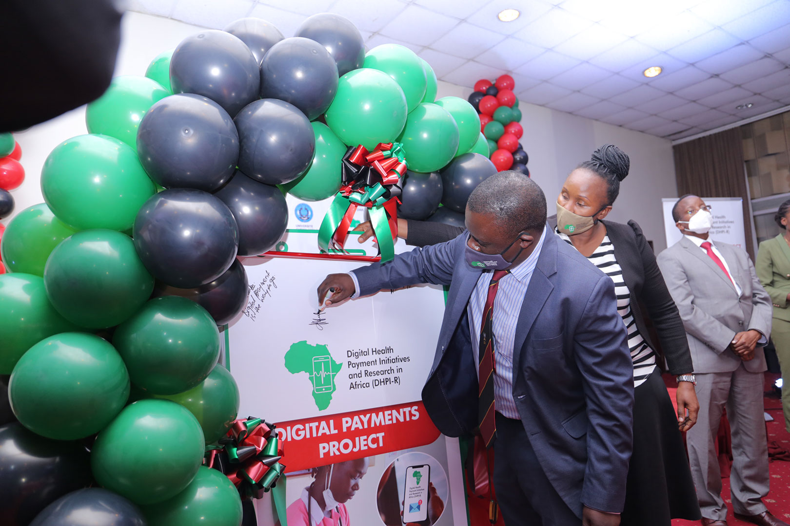 Prof Peter Waiswa, Dr. Suzanne Kiwanuka at the DPHIR Project launch